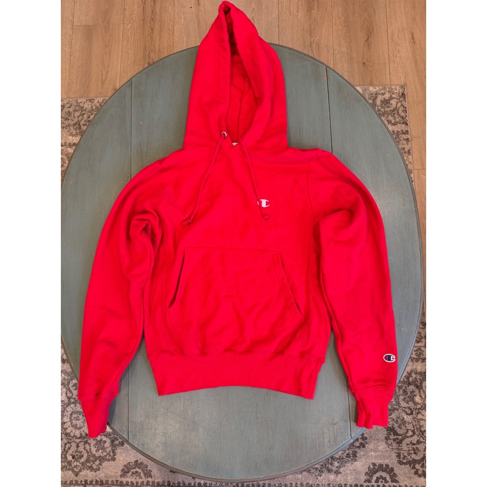 Champion Reverse Weave Hoodie Red GF68 2WC Mens XS Small Sweatshirt Logo